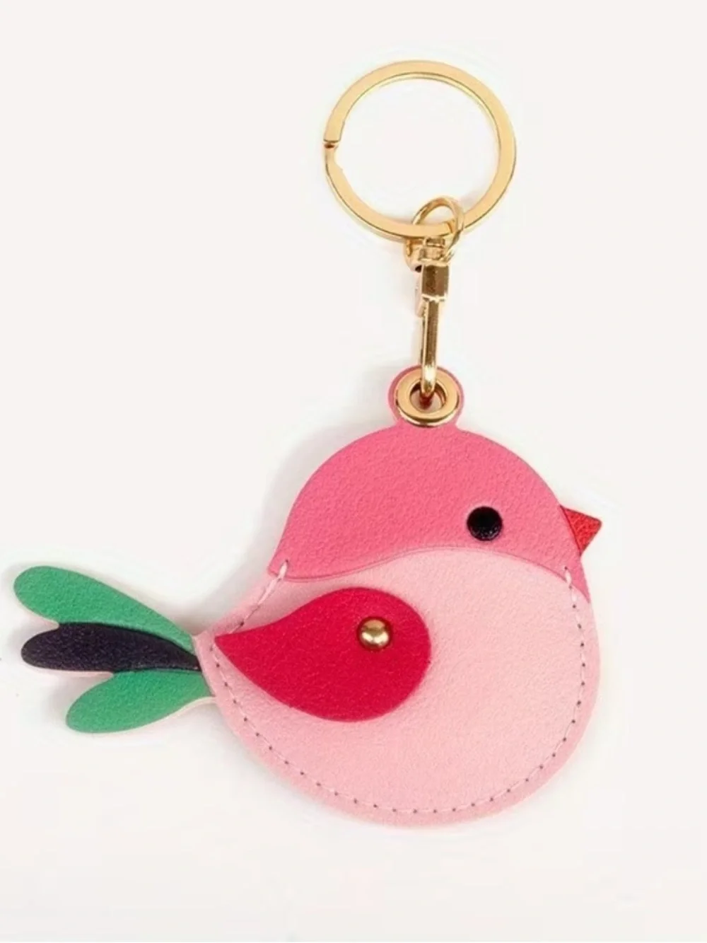 Pink Bird AirTag Holder Keychain Charm | Faux Leather Bag Charm NWT